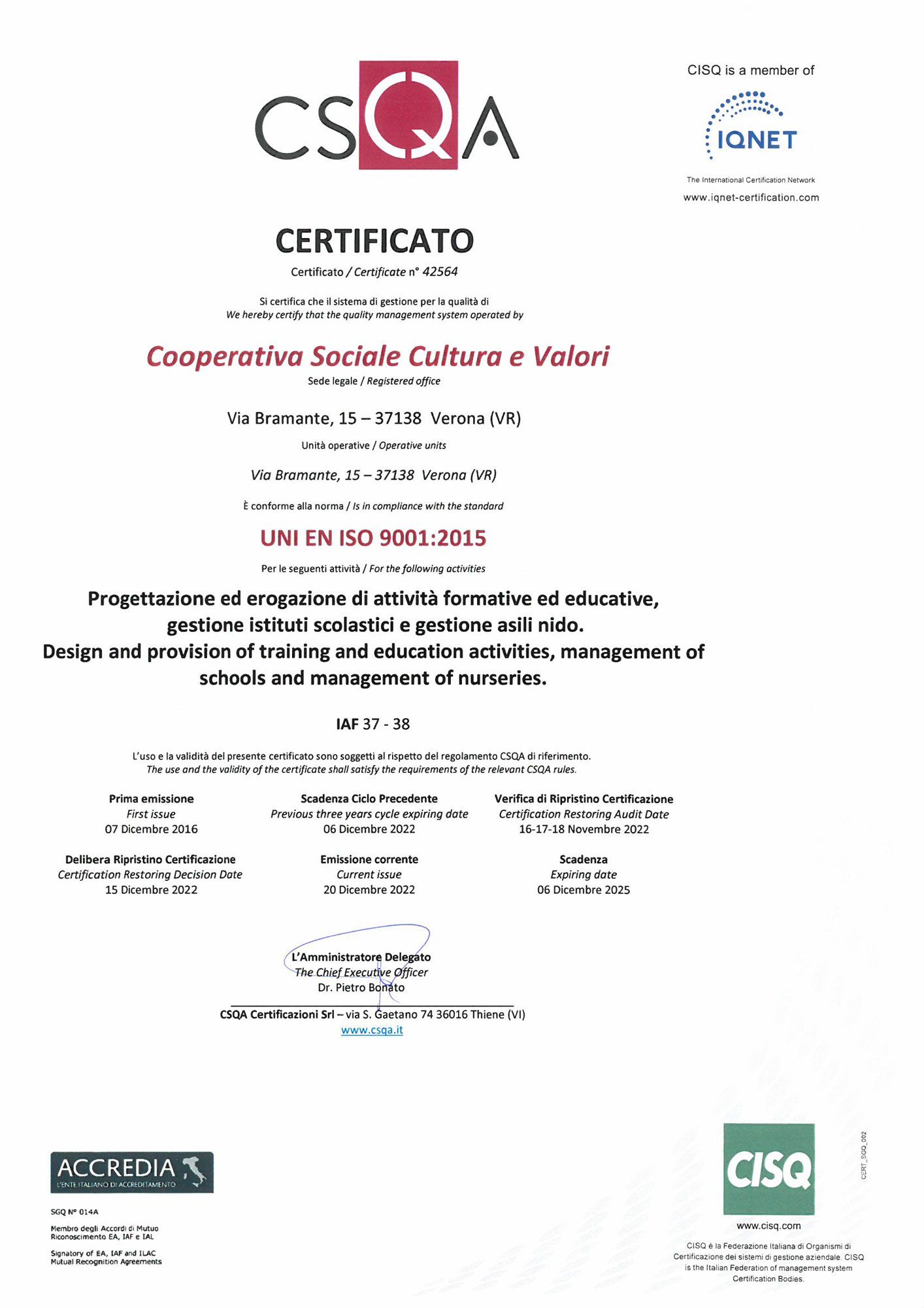 Sede Cooperativa Sociale Cultura e valori