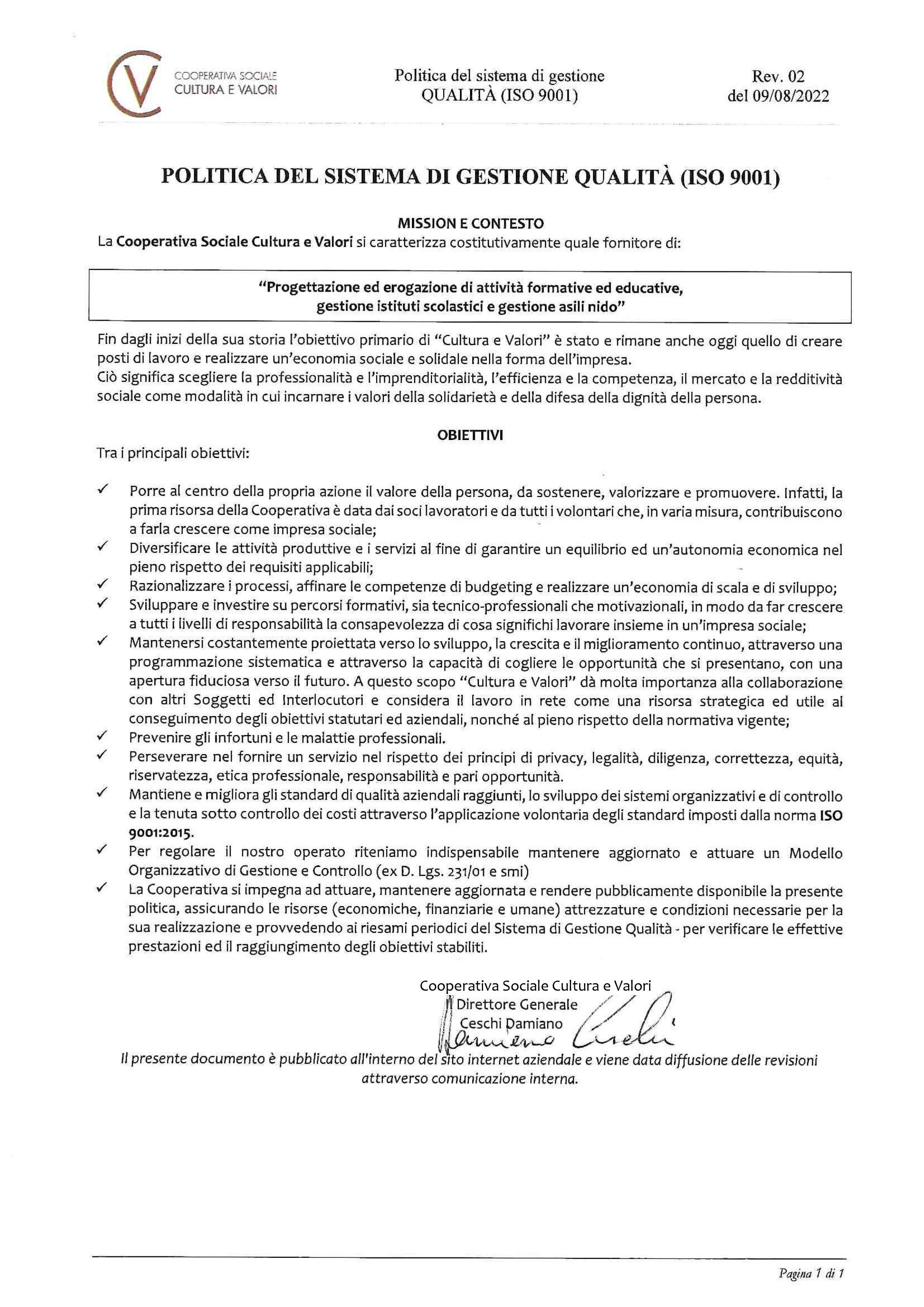 Sede Cooperativa Sociale Cultura e valori